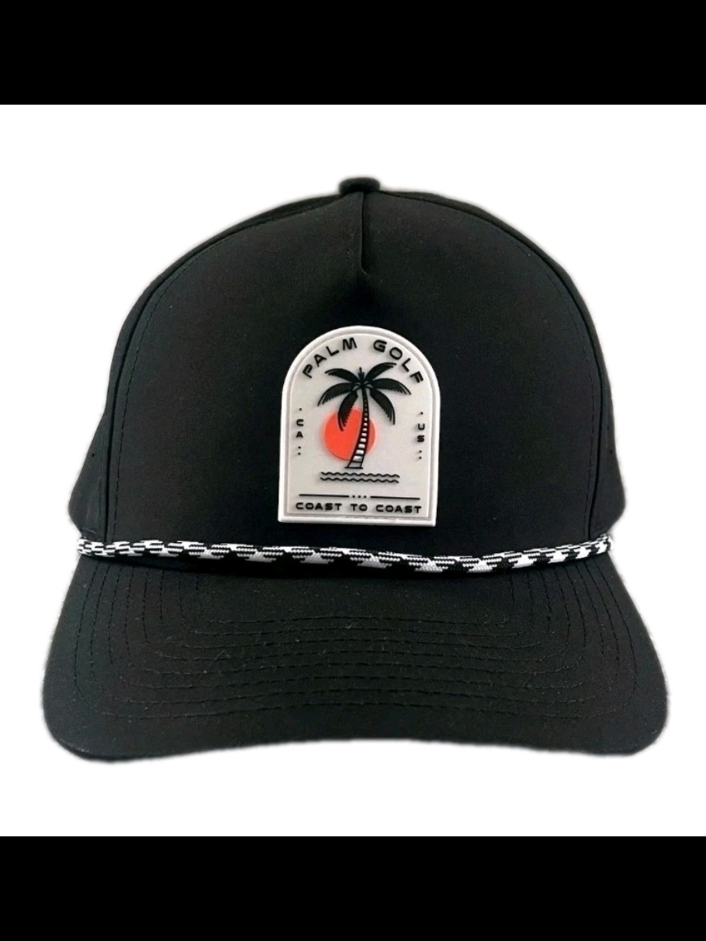Palm Golf Men's Adjustable Nylon Performance Golf Hat black